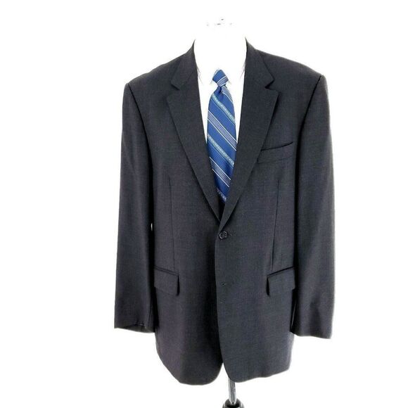 Pronto Uomo Lessona Natural Stretch Worsted Wool 2 Button Blazer 42R Gray Check - Picture 3 of 12